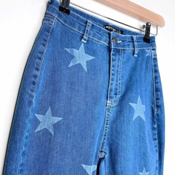 ⚡️SOLD⚡️ nastygal high rise star print bell bottoms - size 0 - Picture 6 of 6